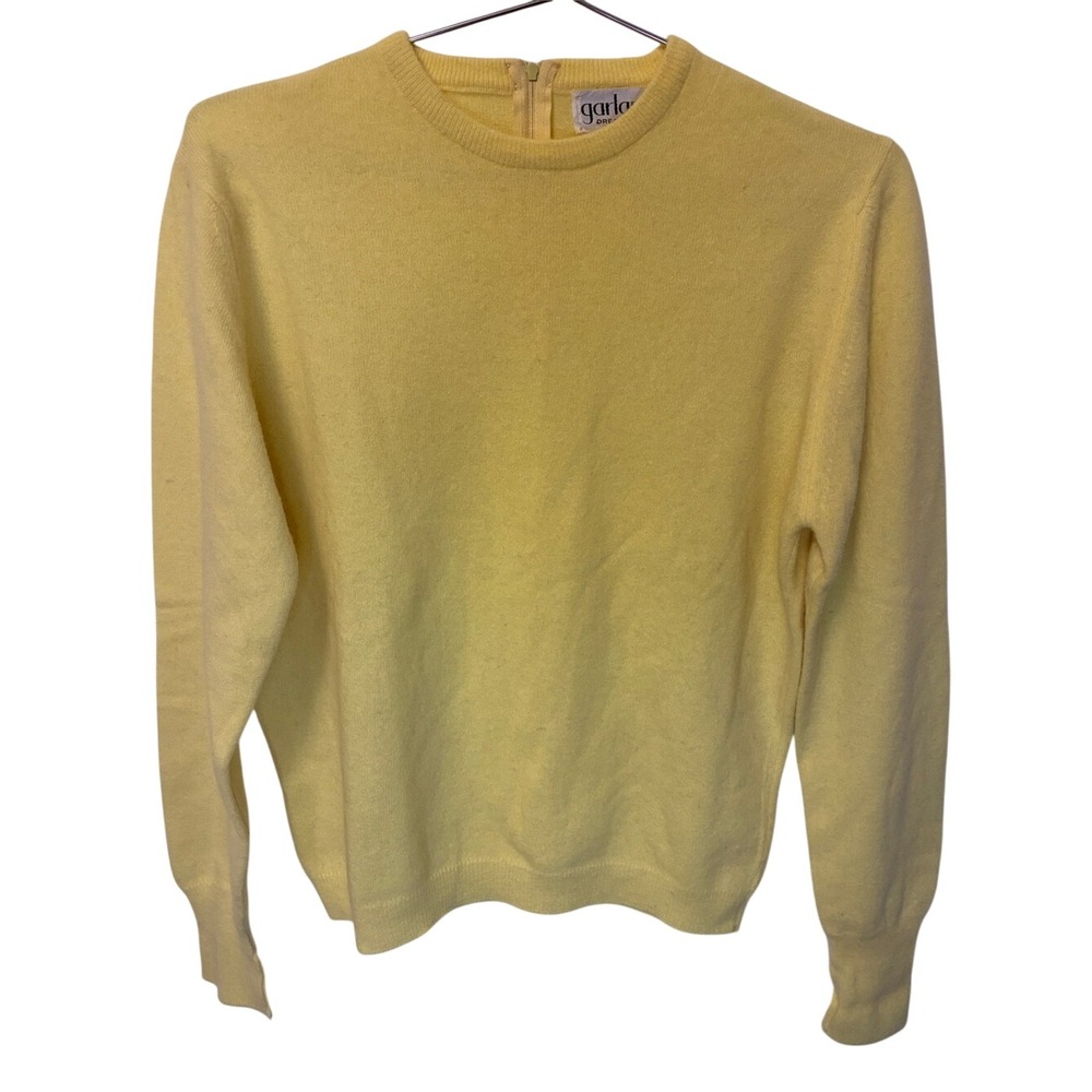 Vintage 1950s Garland Dreamspun Crewneck Sweater - Soft Yellow- Small